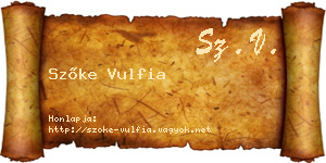 Szőke Vulfia névjegykártya