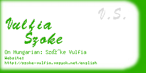 vulfia szoke business card